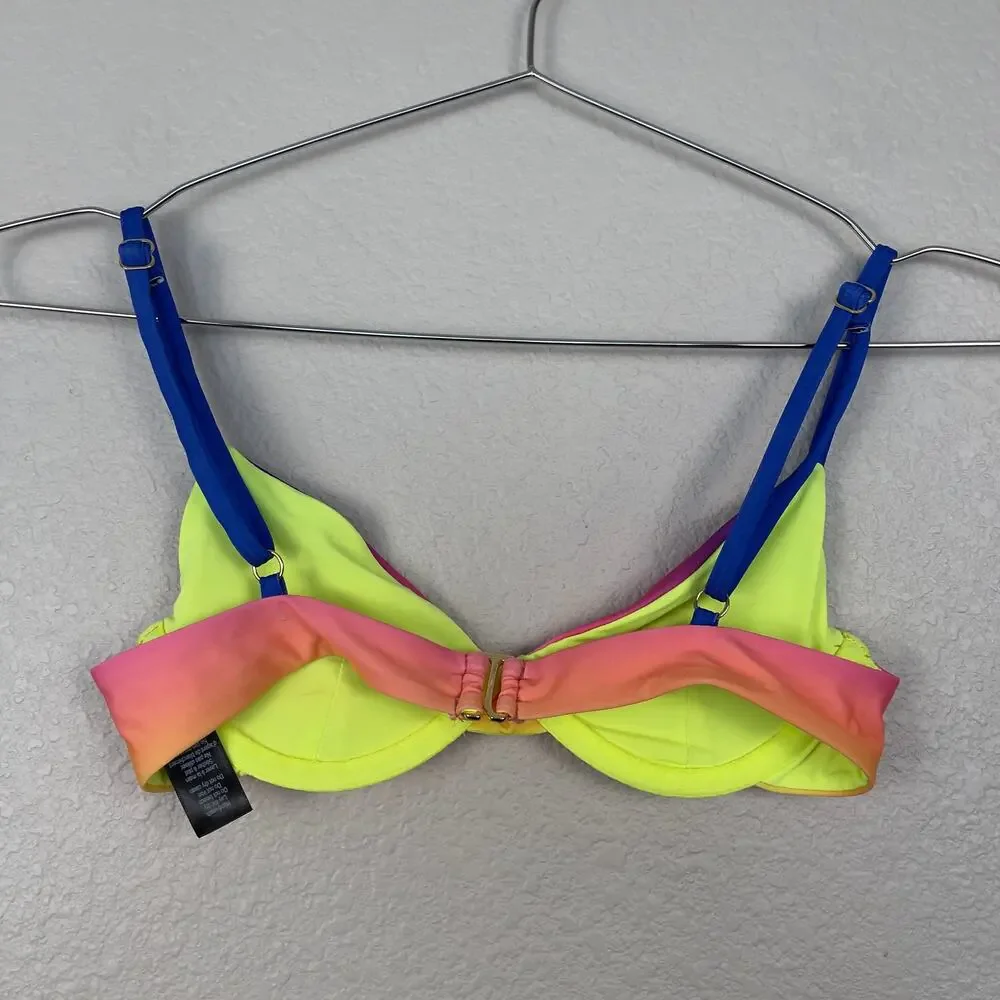 Beach Riot Camilla Bikini Top Rainbow Size XS‎ Summer Beachwear Swim